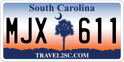 SC license plate MJX611