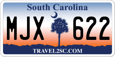 SC license plate MJX622