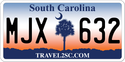 SC license plate MJX632