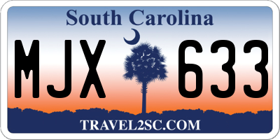 SC license plate MJX633
