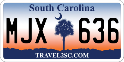 SC license plate MJX636