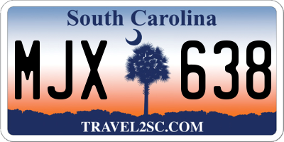 SC license plate MJX638