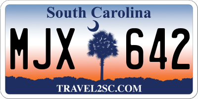 SC license plate MJX642