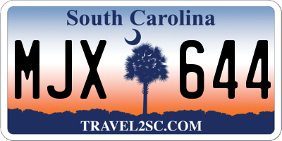 SC license plate MJX644