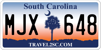 SC license plate MJX648