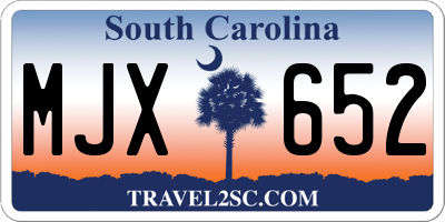 SC license plate MJX652