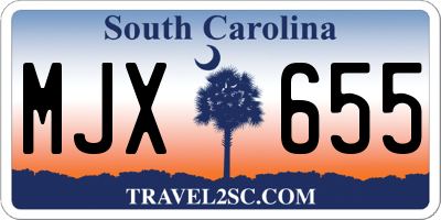 SC license plate MJX655