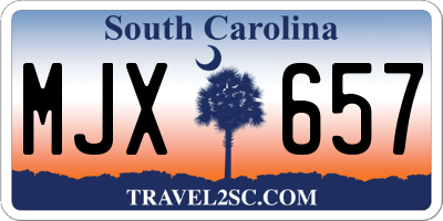 SC license plate MJX657