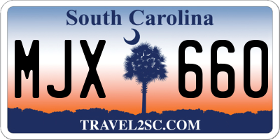 SC license plate MJX660