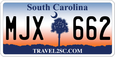SC license plate MJX662