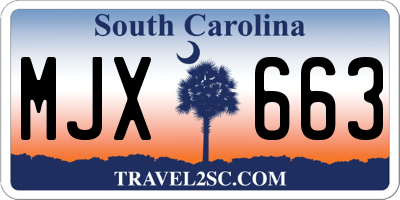 SC license plate MJX663