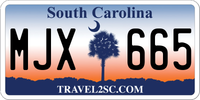 SC license plate MJX665