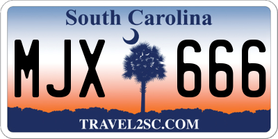 SC license plate MJX666