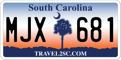 SC license plate MJX681