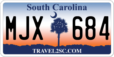 SC license plate MJX684