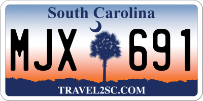SC license plate MJX691