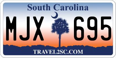 SC license plate MJX695