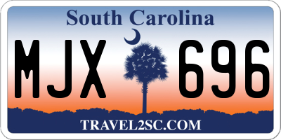 SC license plate MJX696