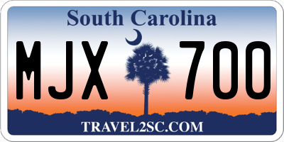 SC license plate MJX700