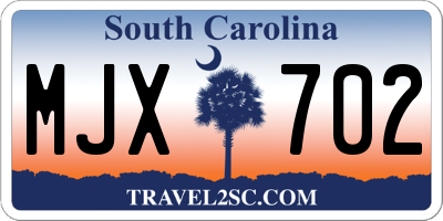 SC license plate MJX702