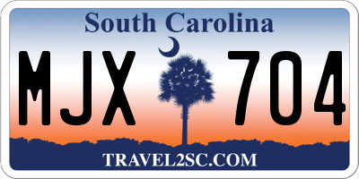 SC license plate MJX704
