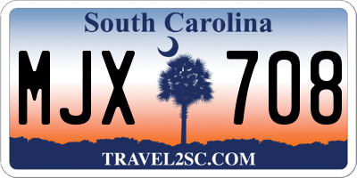 SC license plate MJX708