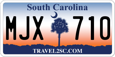 SC license plate MJX710