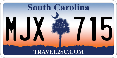 SC license plate MJX715