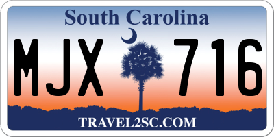 SC license plate MJX716