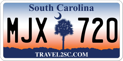SC license plate MJX720