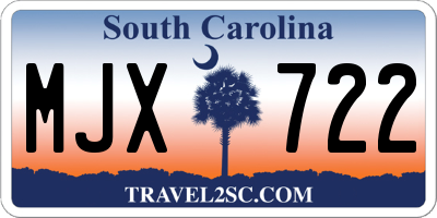 SC license plate MJX722