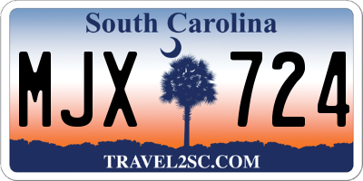 SC license plate MJX724