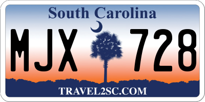 SC license plate MJX728