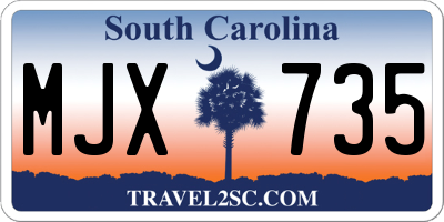 SC license plate MJX735