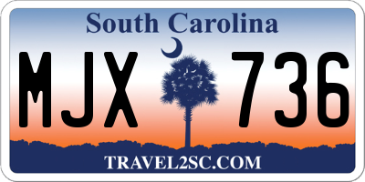 SC license plate MJX736