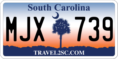 SC license plate MJX739
