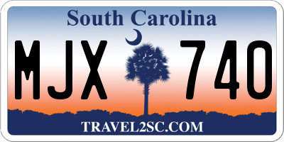 SC license plate MJX740