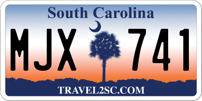 SC license plate MJX741
