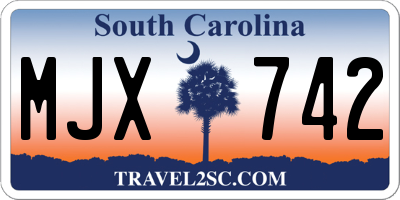 SC license plate MJX742