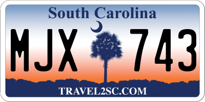 SC license plate MJX743