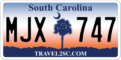SC license plate MJX747