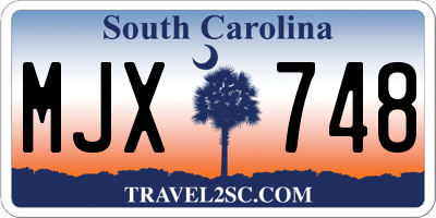 SC license plate MJX748