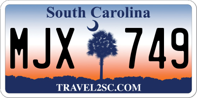 SC license plate MJX749