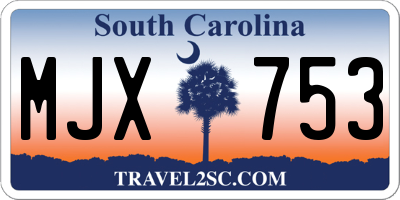 SC license plate MJX753