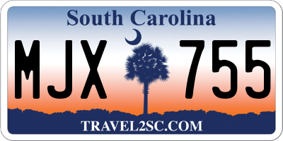 SC license plate MJX755