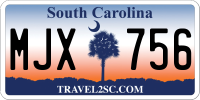 SC license plate MJX756