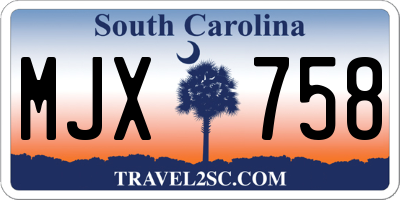 SC license plate MJX758