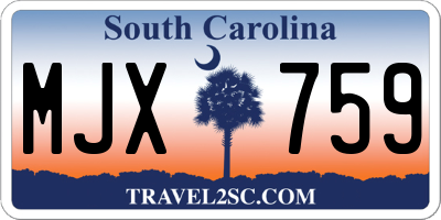 SC license plate MJX759