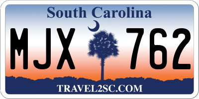 SC license plate MJX762