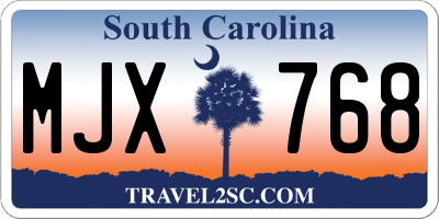 SC license plate MJX768